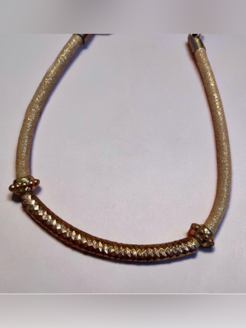 Braided Metal Cuff Bracelet with soft sides and adjustable clasp